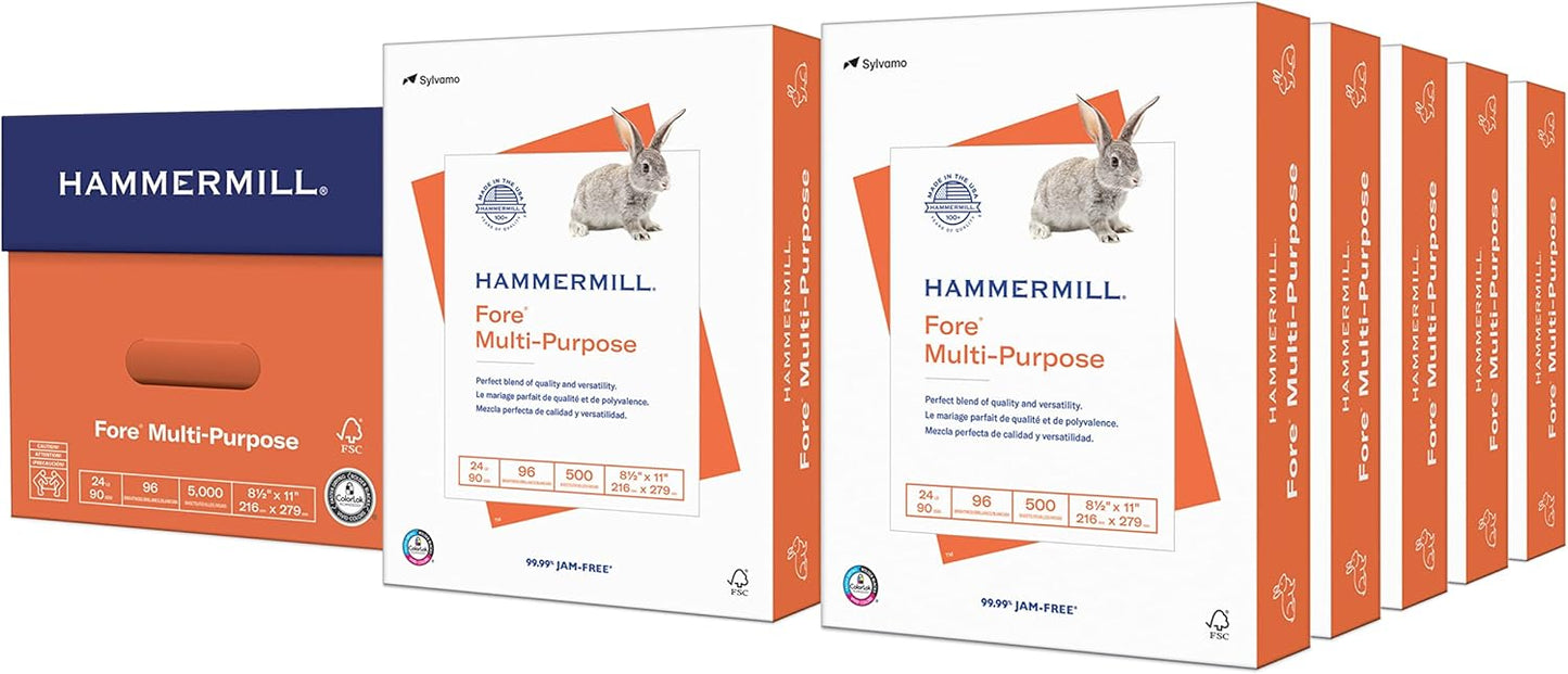 Hammermill Fore Multipurpose 24 lb Copy Paper - 10 Reams