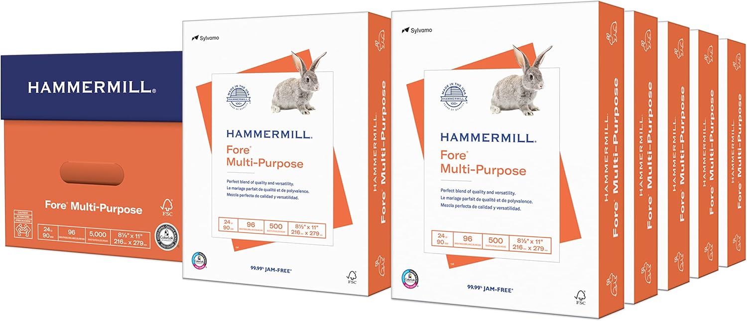 Hammermill Fore Multipurpose 24 lb Copy Paper - 10 Reams