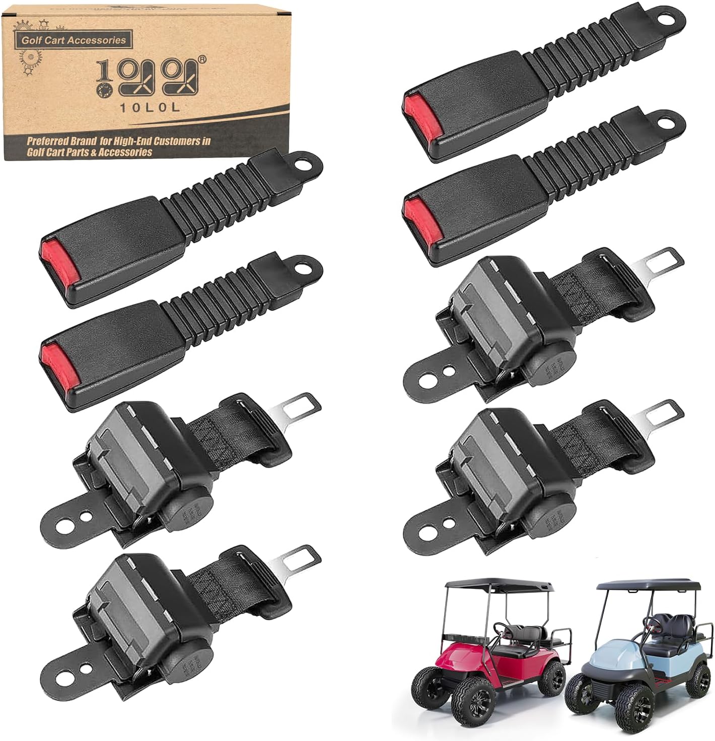 Universal Retractable Golf Cart Seat Belt Kit for Safety