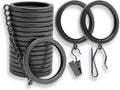 BlastHome Luxury Curtain Rings Matte Graphite - Smooth Quiet Glide