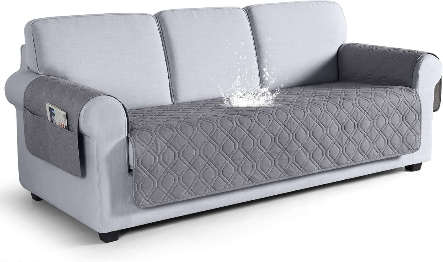VANSOFY Waterproof Couch Cover for Pets, Light Gray Slipcover