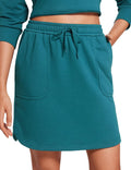 Comfy Cotton Sweat Skirt 17in - Casual High Rise Skirt with Pockets