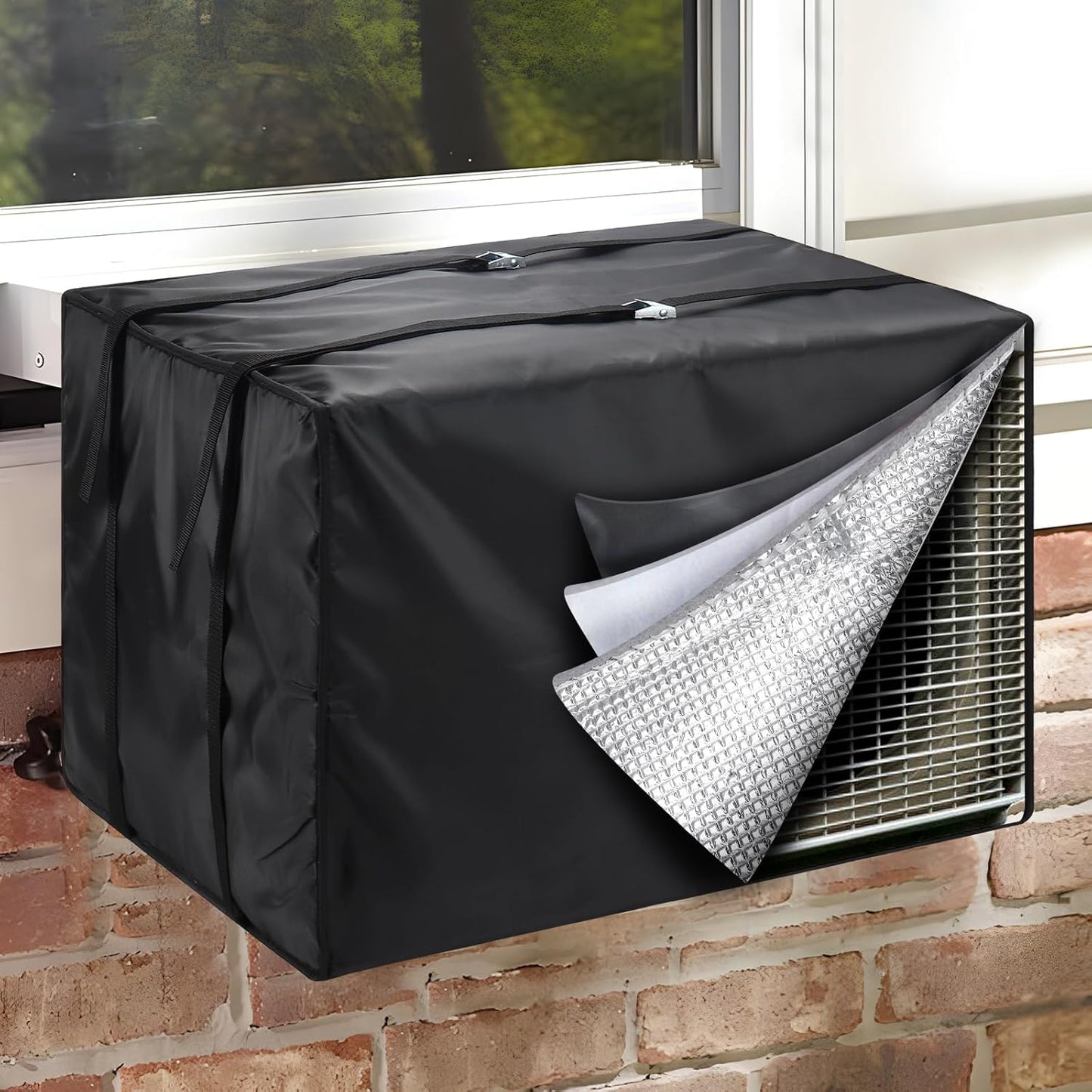 Dustproof Window AC Cover | Waterproof | Adjustable Straps