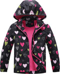 Boys Girls Rain Jacket Lightweight Waterproof Hooded Fleece Lined it