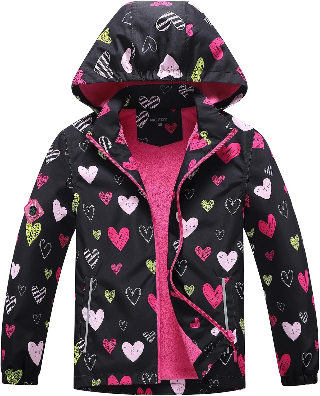 MGEOY Boys Girls Rain Jacket Lightweight Waterproof Hooded Coat