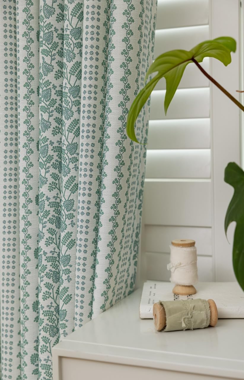 Linen Blend Pinch Pleated Curtains for Living Room & Bedroom
