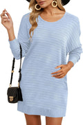 Sweater Dress Pullover Knit Mini Dress - Comfortable Casual Fit