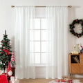 Solid Color Sheer Window Curtains 54 x 102 in Ivory - Soft Voile