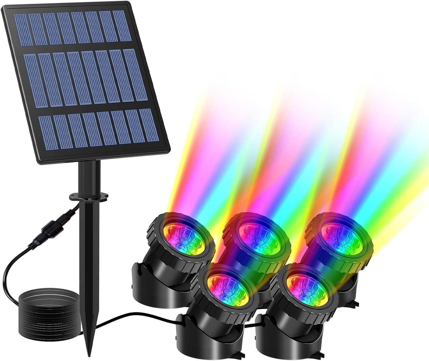 T-SUN Solar Pond Lights with RGB LED Spotlights for Decoration