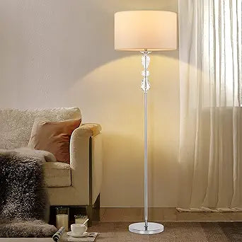 Dott Arts Modern Crystal Floor Lamp with Dimmer for Living Room