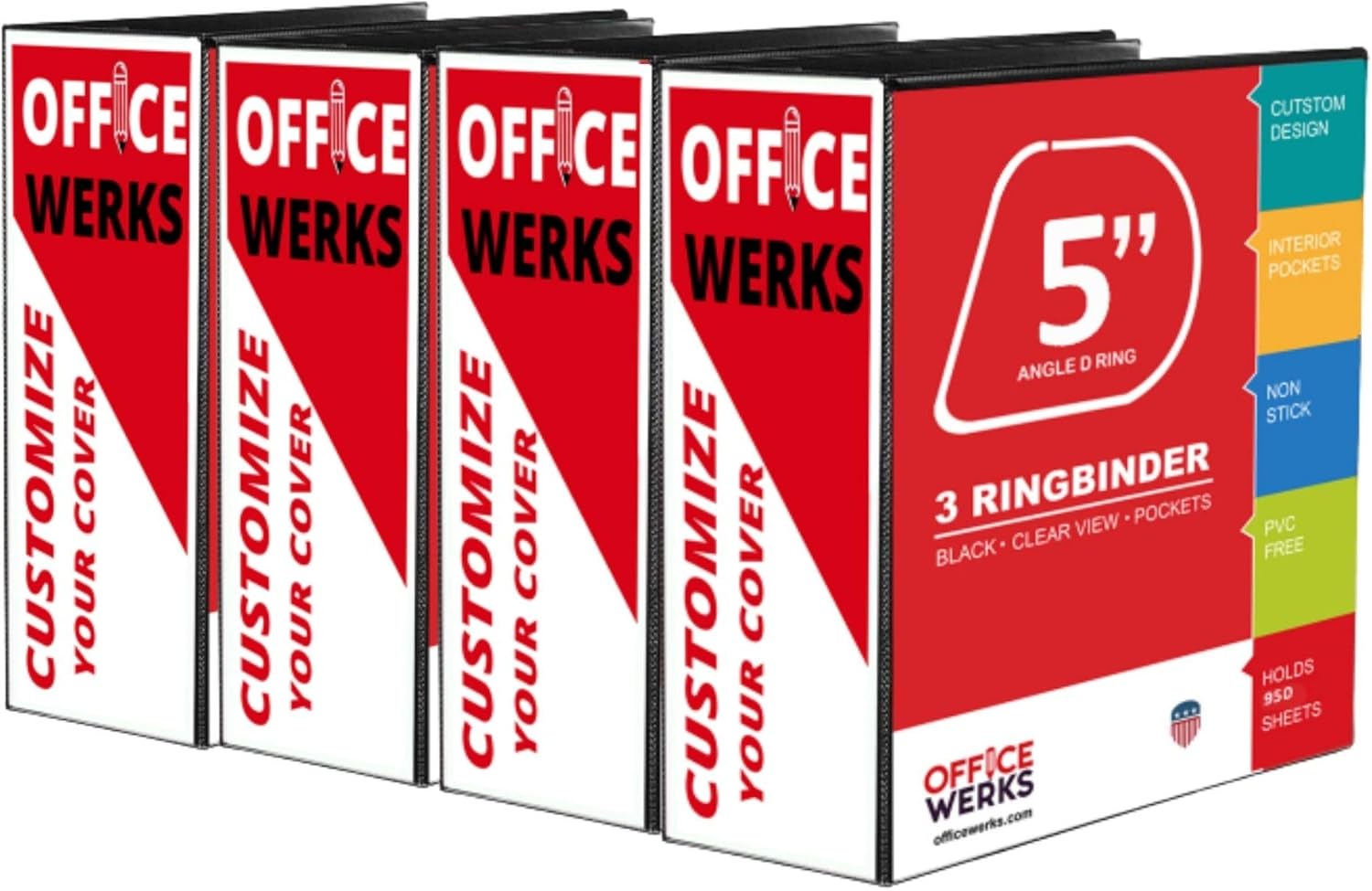 Professional 3 Ring Binder with 5 Inch Capacity for Documents