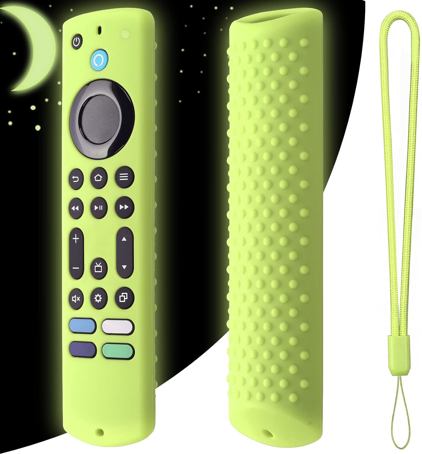 Glow Green Silicone Remote Case - Hands-Free Hi Color!