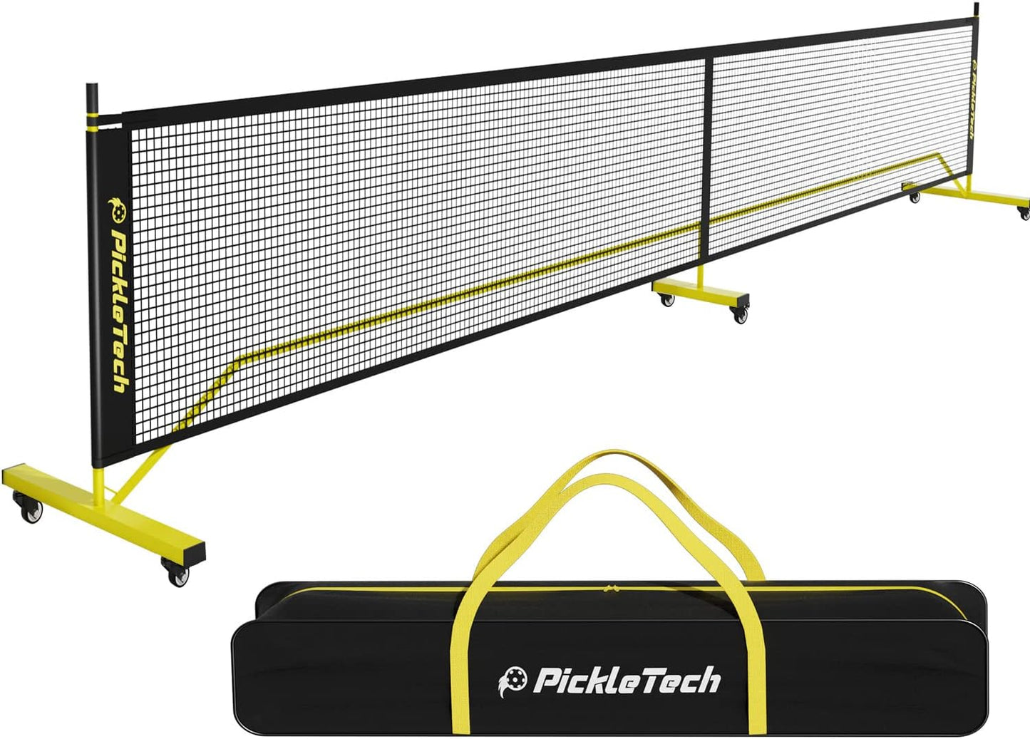Portable Pickleball Net with Lockable Wheels for Easy Setup