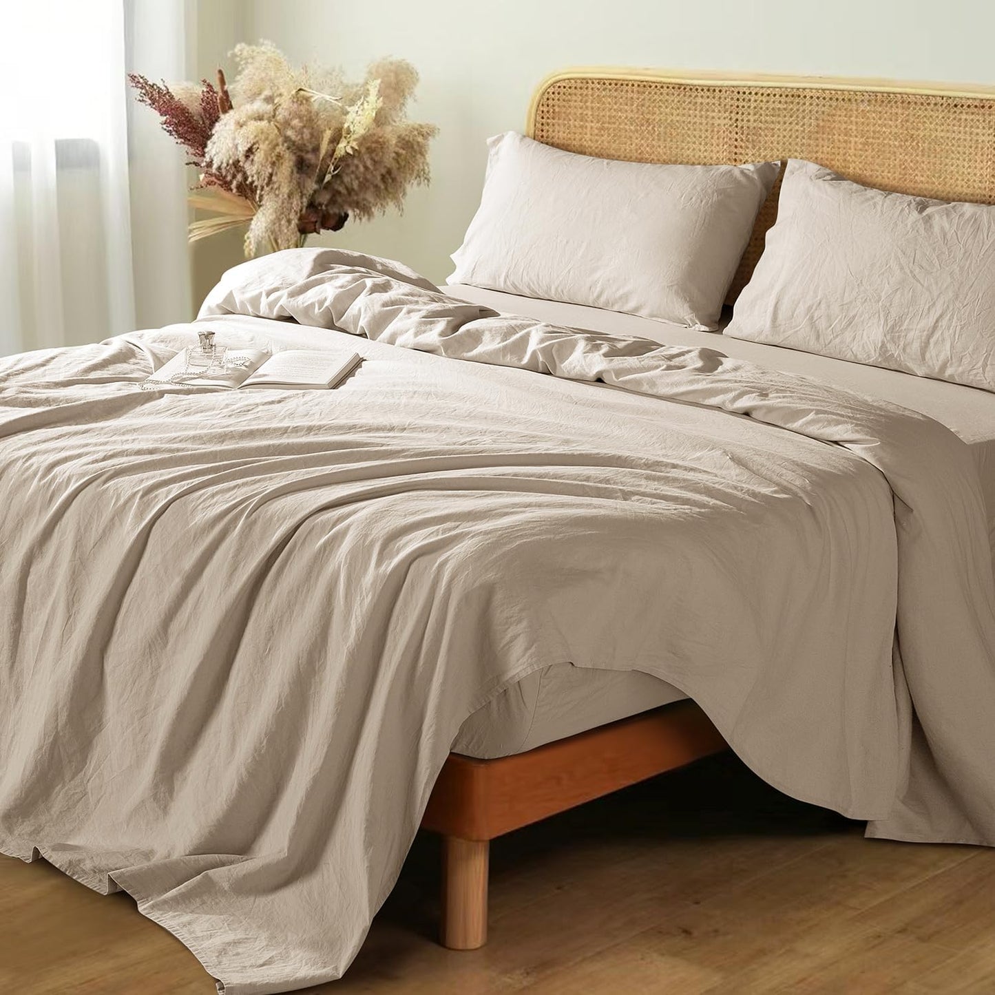 Shilucheng 100% French Linen Sheets for California King Beds