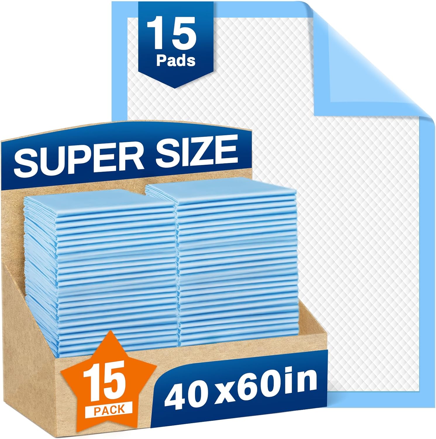 Super Absorbent Bed Pads Disposable 40inX60in for Adults and Pets