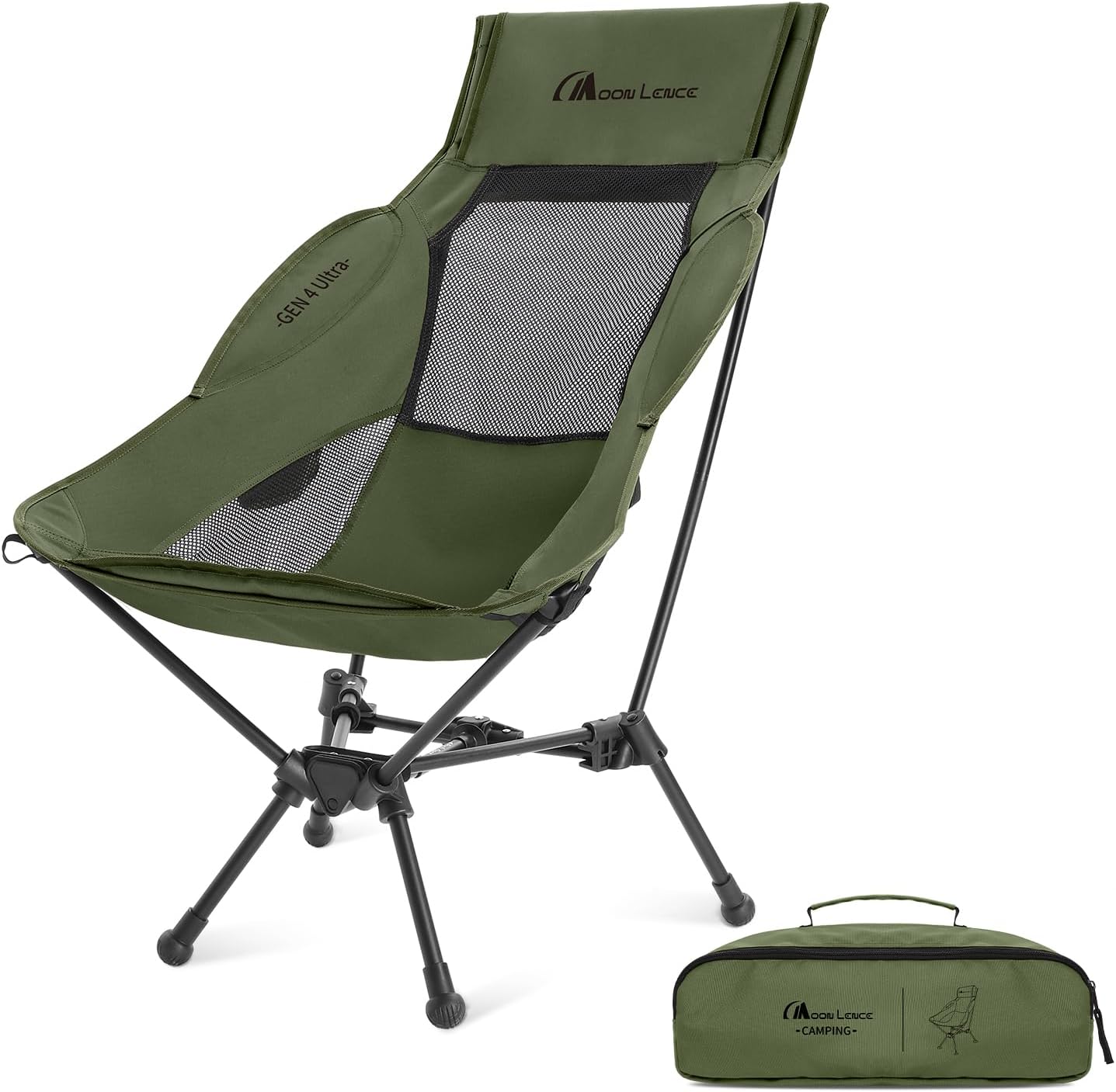 MOON LENCE High Back Folding Camping Chair for Outdoor Comfort