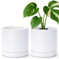 6.5 in Ceramic Plant Pots Set of 2 - Minimalist Planter