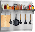 30x24 Stainless Steel Backsplash for Stove with Storage Rack