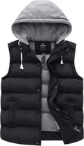 Women's Quilted Puffer Vest Thicken Warm Winter Coat with Removable