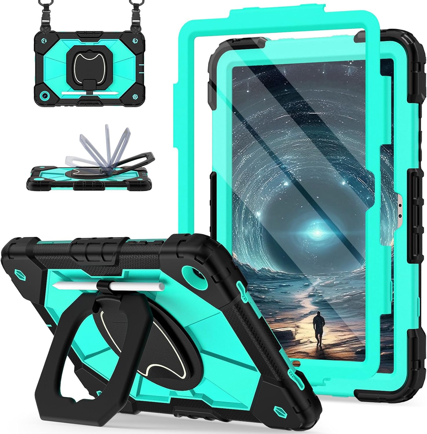 Rugged Case for Galaxy Tab A9 Plus 11 Inch with 360 Stand