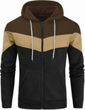 Gesean Men's Zip Up Fleece Hoodie Casual Drawstring Hooded Sweatshirt