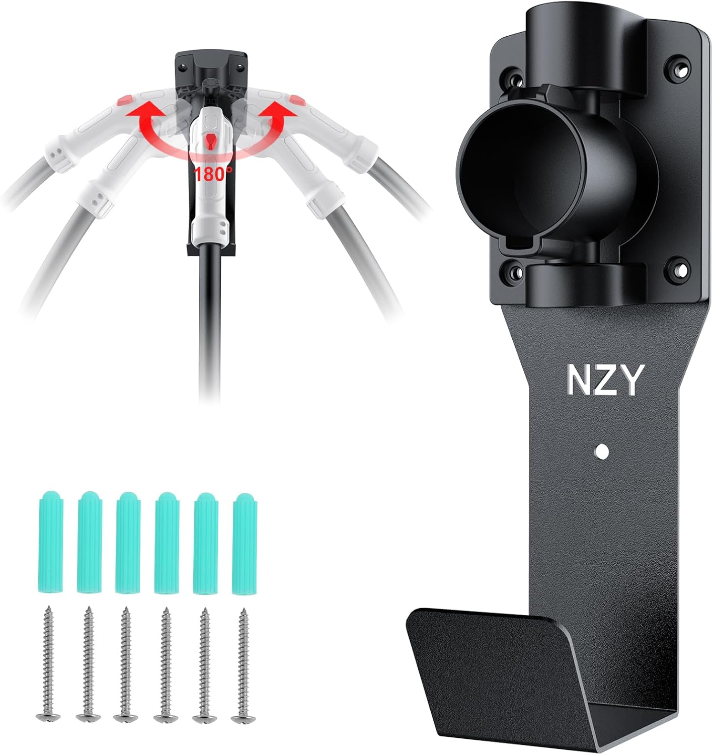 Rotating EV Charger Holder - Keep Your Cable Organized!