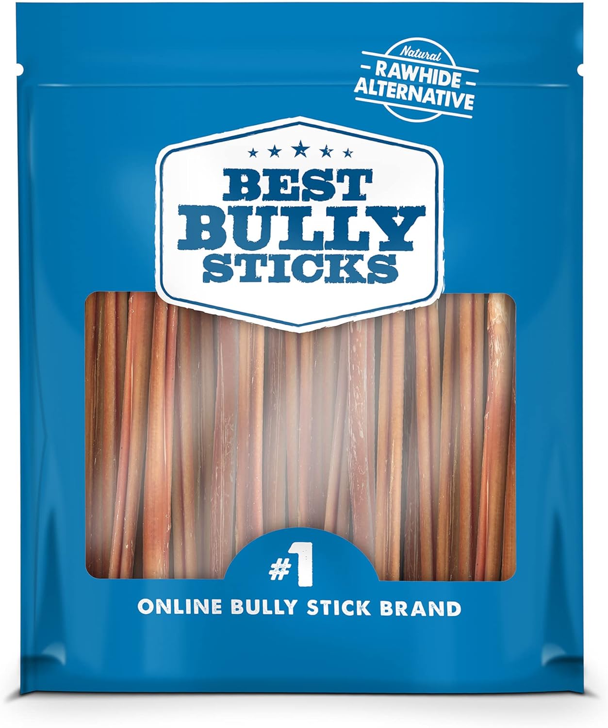 Natural 6 Inch Bully Sticks for Dogs - 18 Count Pack