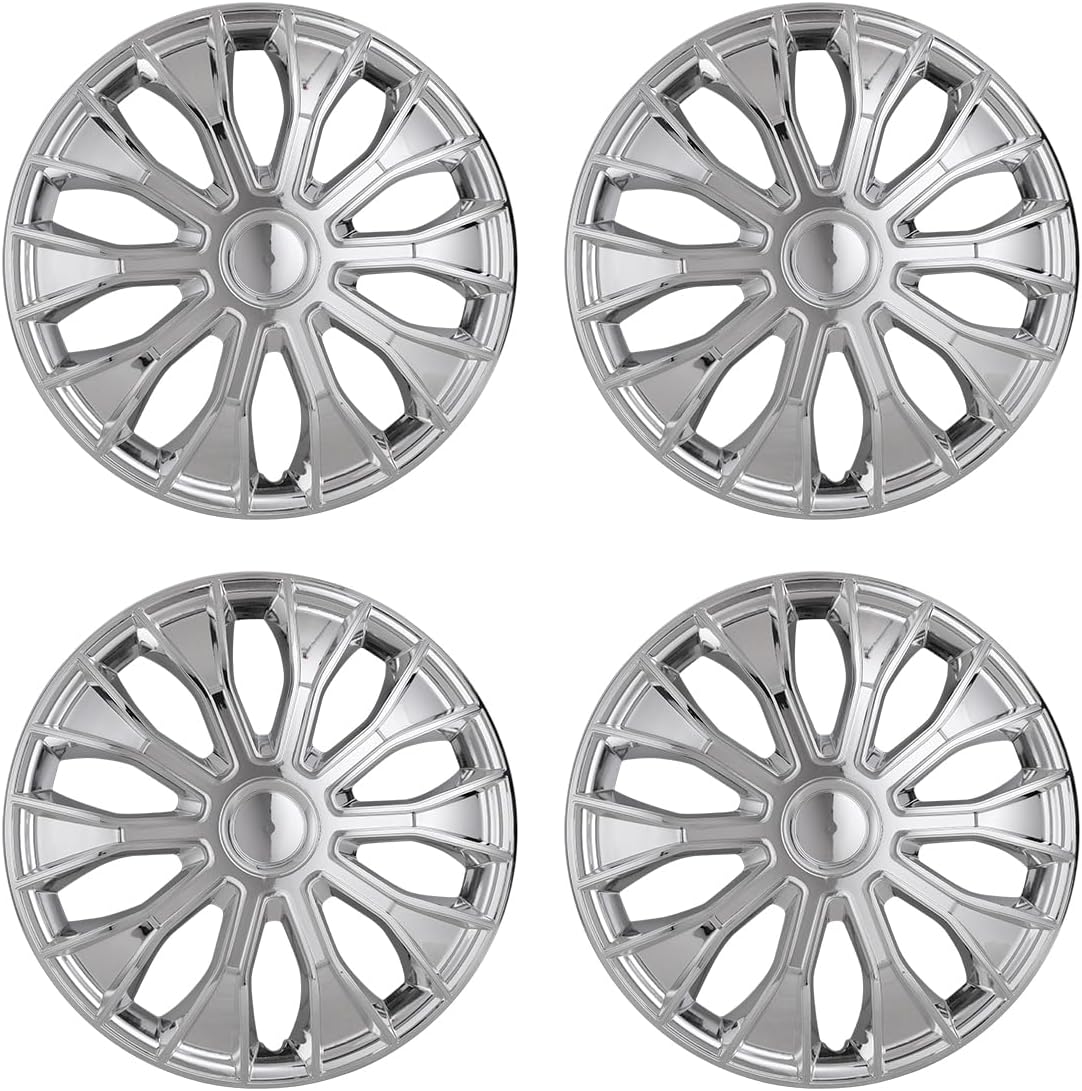 Universal 14 Inch Chrome Wheel Rim Covers for Cars and Trucks