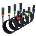 XLR Cables 25ft 4 Pack - Colorful Shielded Microphone Cables
