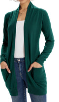 Women Lightweight Open Cardigan Sweater with Pocket - Cozy Fit