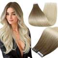 Full Shine Tape in Hair Extensions Brown to Platinum Blonde - Seamless