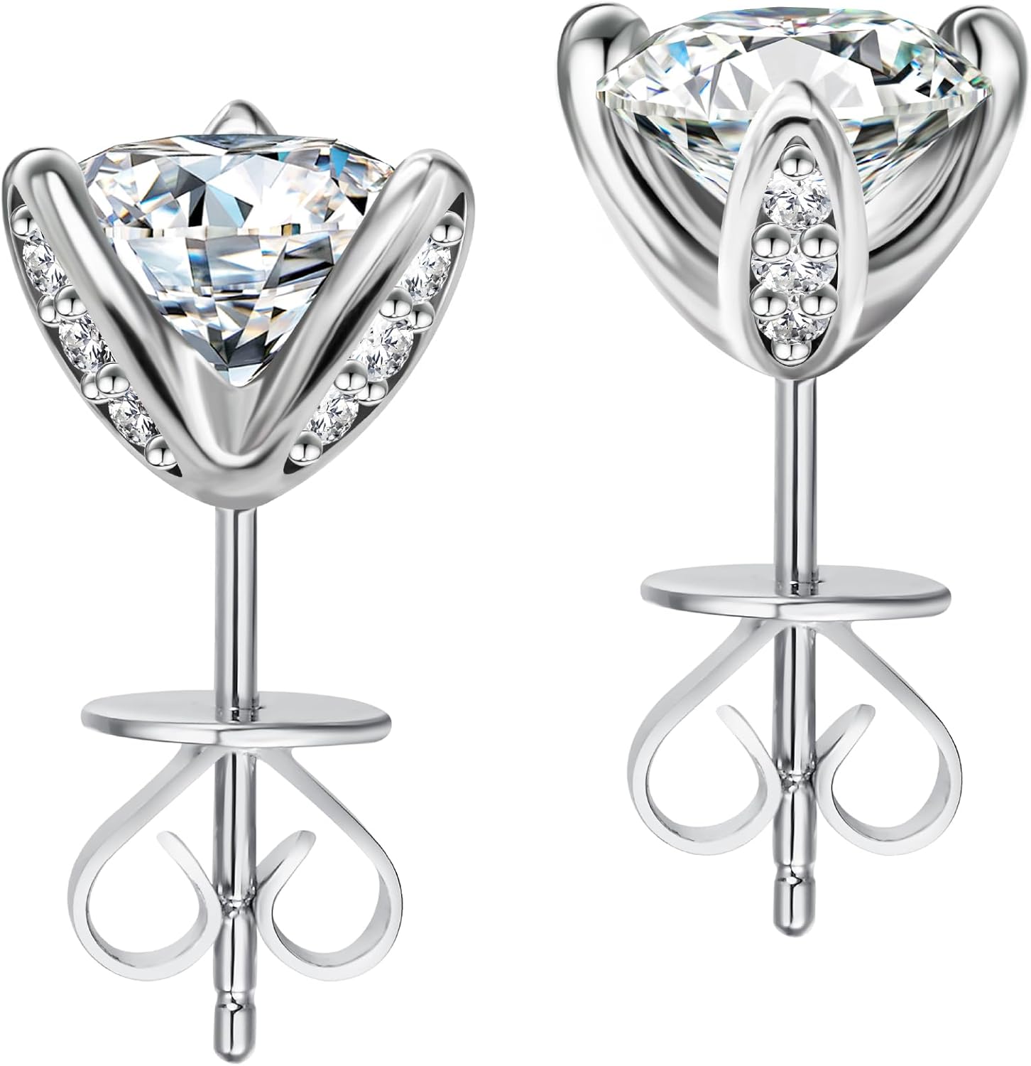 Moissanite Earrings Studs in Sterling Silver for Women Gift