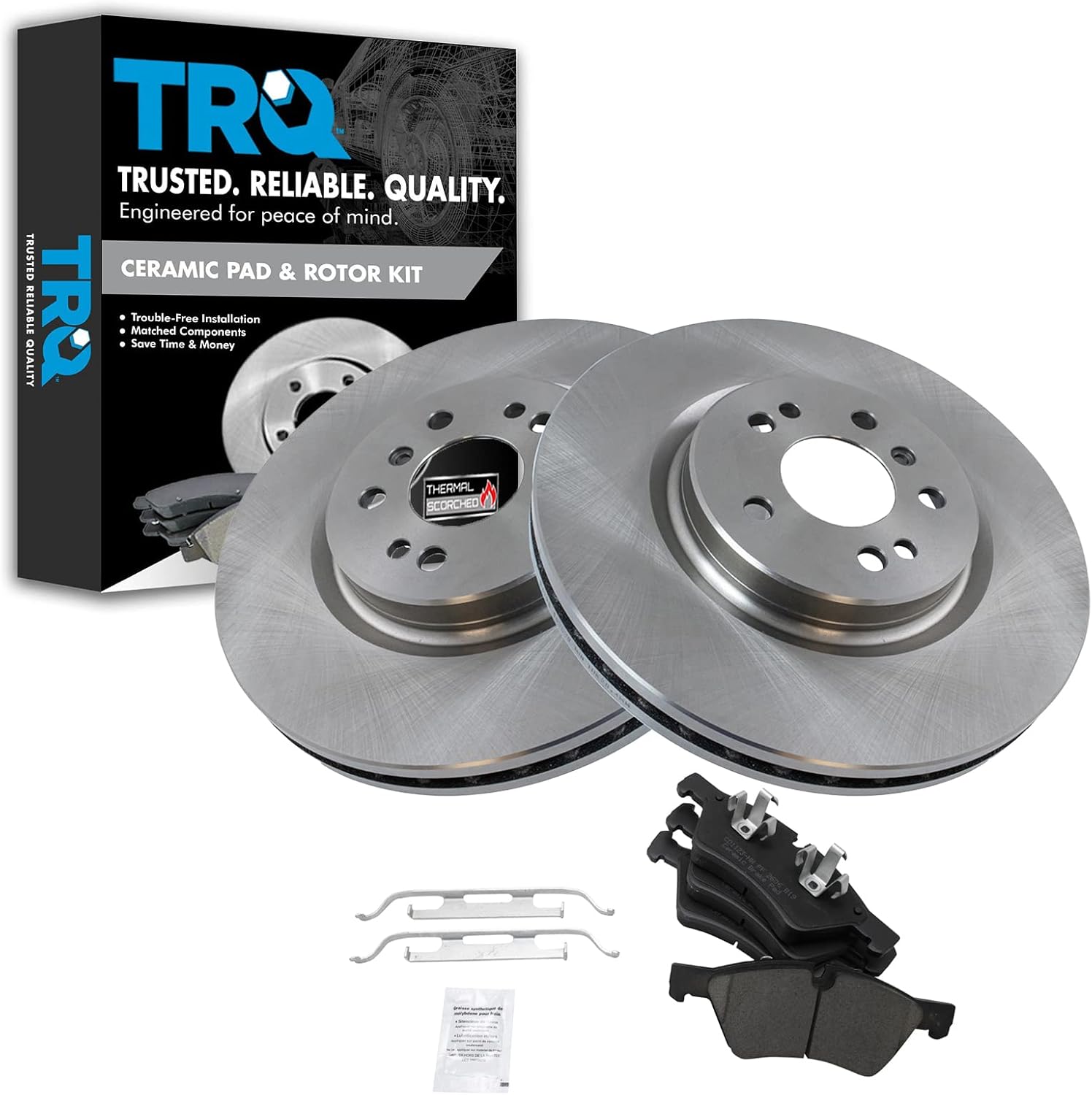 TRQ Front Brake Pad & Rotor Kit for Mercedes-Benz Vehicles