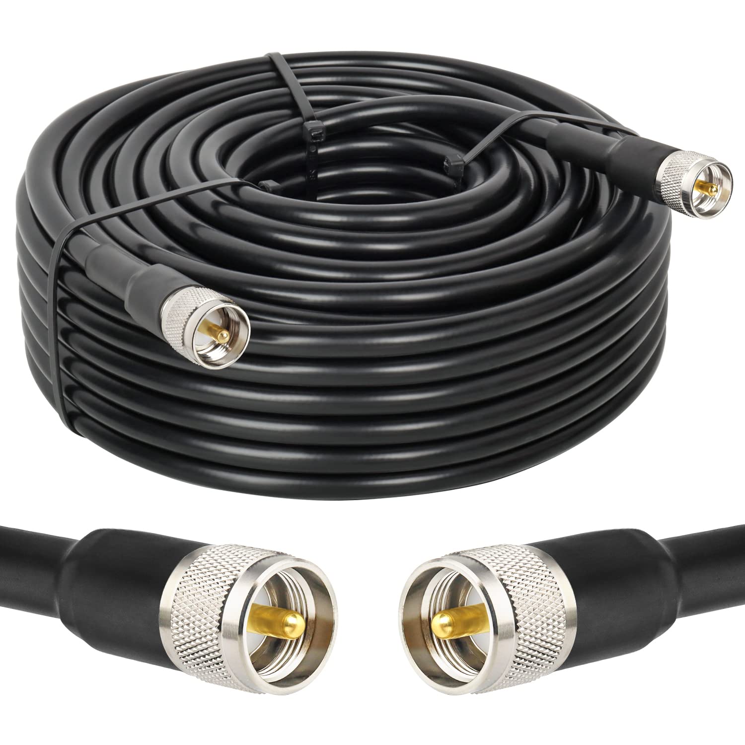 RG213 UHF Male to Male 100FT Low Loss Coax Cable for Radio