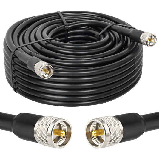 RG213 UHF Male to Male 100FT Low Loss Coax Cable for Radio