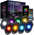 RGBW LED Rock Lights Kit with Bluetooth & Remote - Multicolor