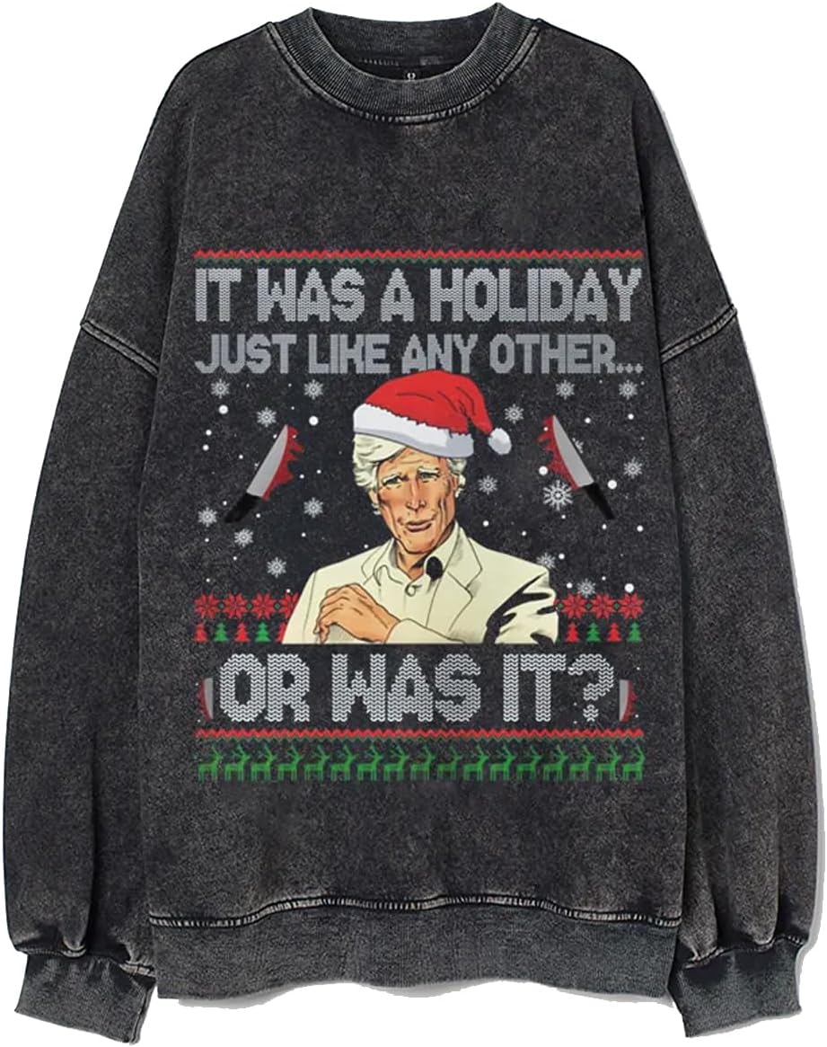 Holiday True Crime Vintage Ugly Christmas Sweatshirt
