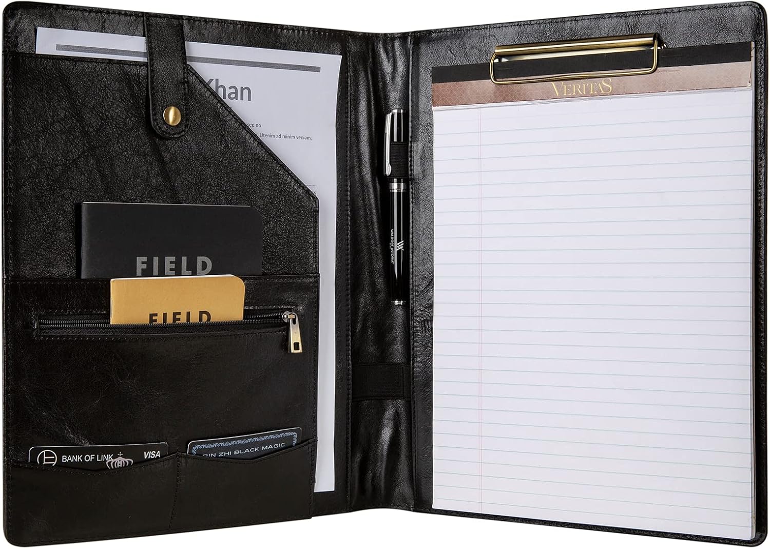 Leather Portfolio for Men - Personalized Clipboard Padfolio