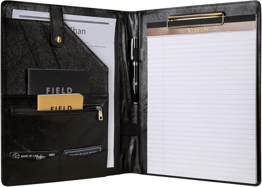 Leather Portfolio for Men - Personalized Clipboard Padfolio