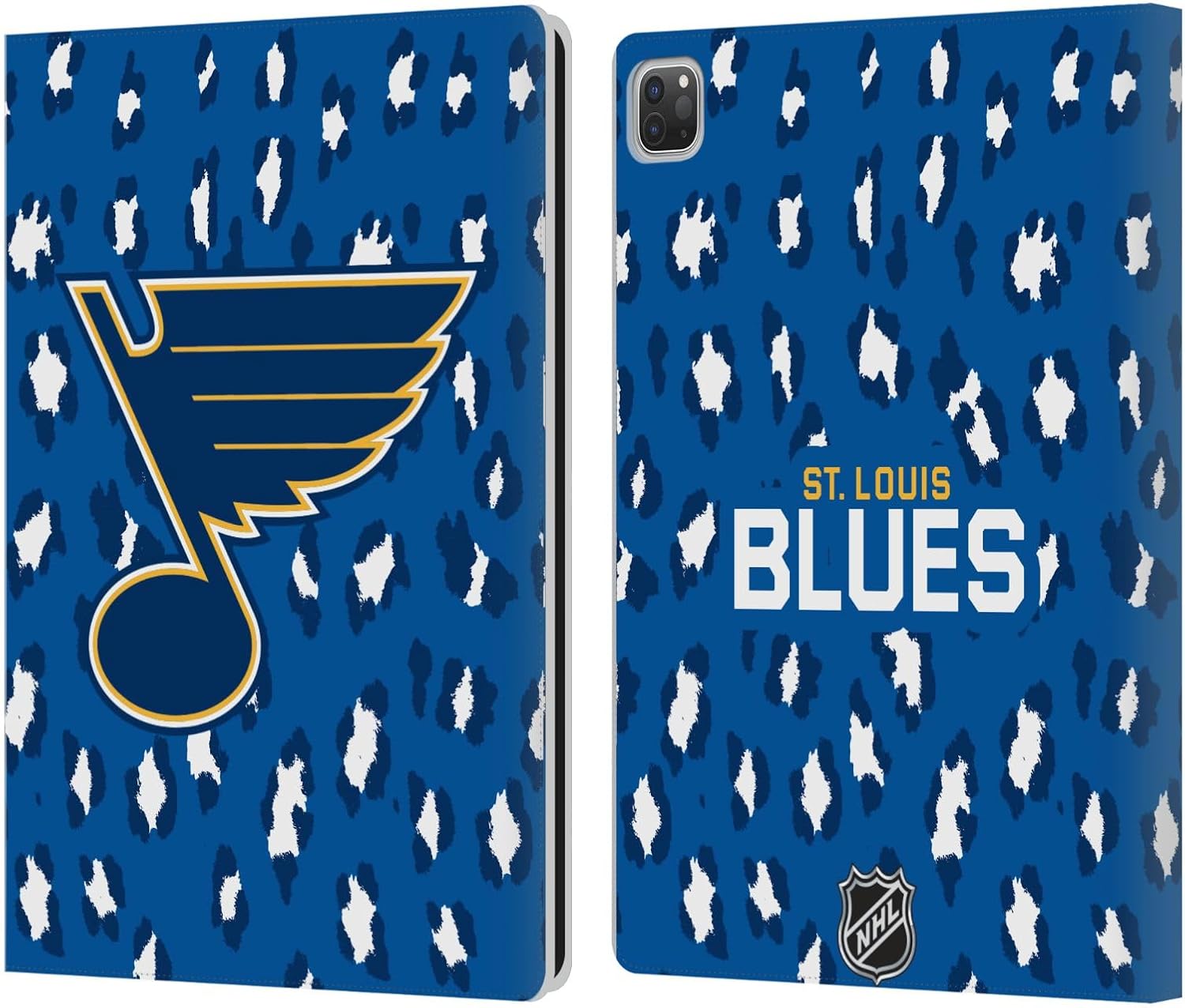 NHL Leopard Pattern St Louis Blues Leather Wallet Case for iPad Pro