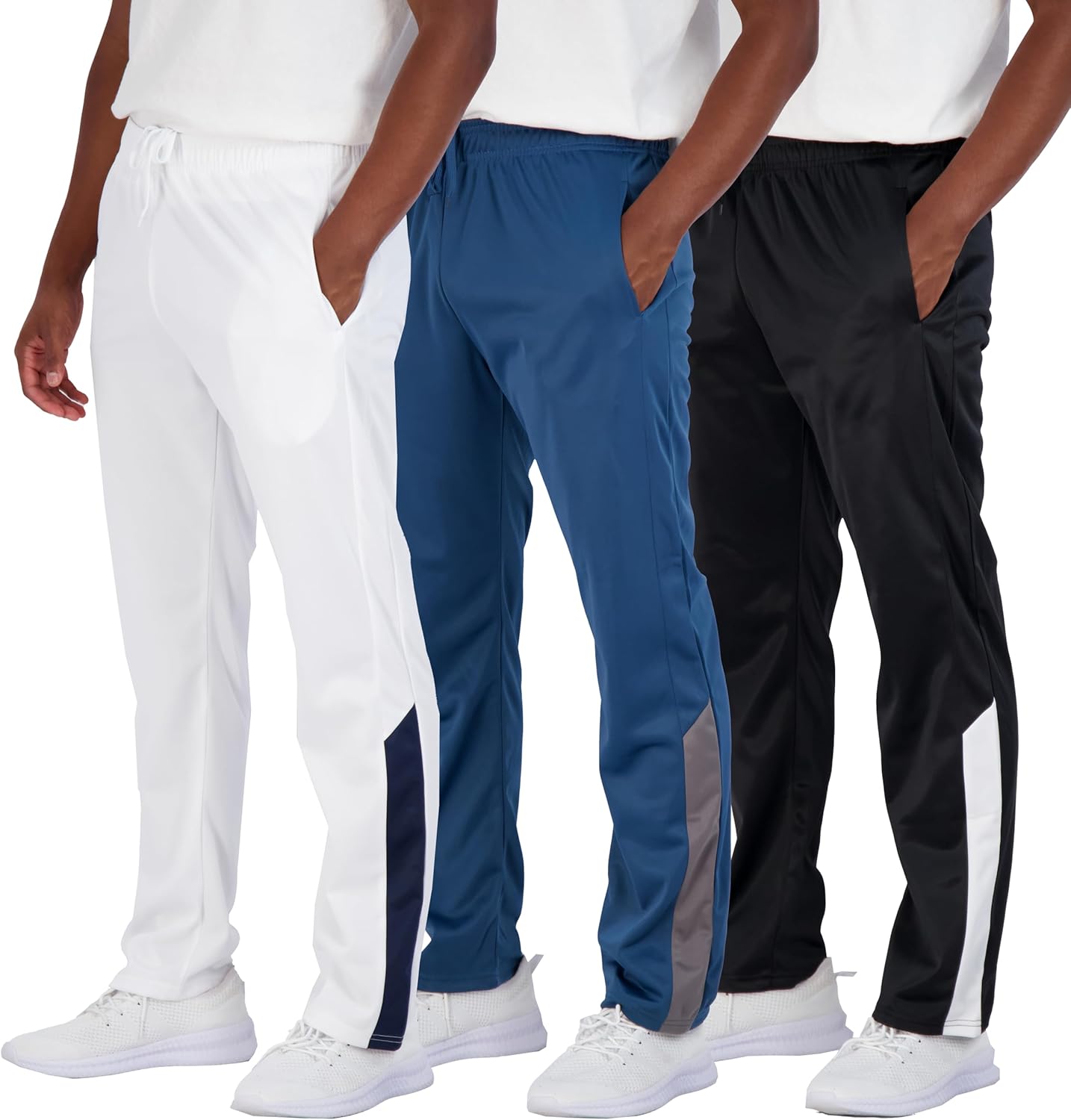 Men's Active Athletic Casual Tricot Open Bottom Sweatpants