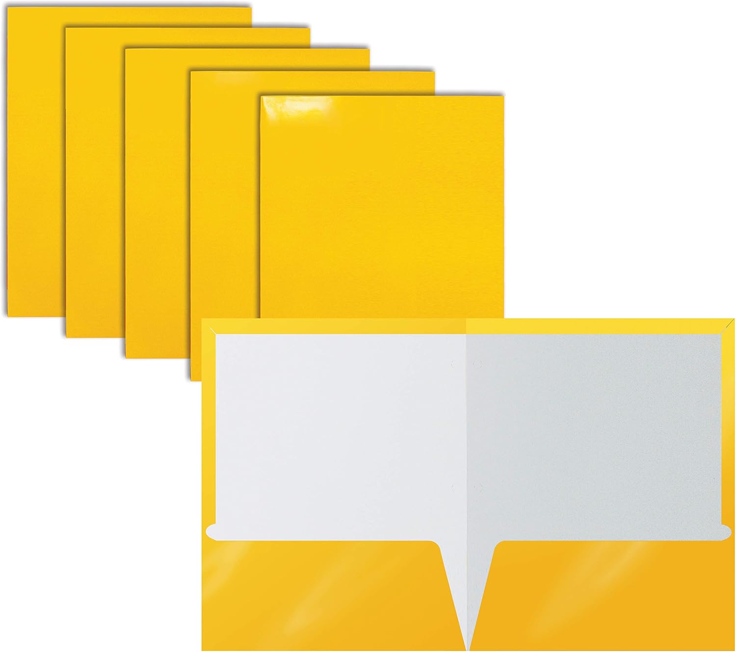 Vibrant Yellow 2-Pocket Folders, 25-Pack