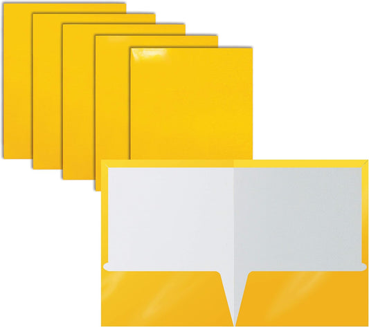 Vibrant Yellow 2-Pocket Folders, 25-Pack