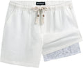 mens linen beach shorts for Men 5/7 in - Lightweight 2-in-1