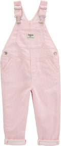 Girls Knit Denim Overalls with Sparkly Gold Belt - Comfortable Fit