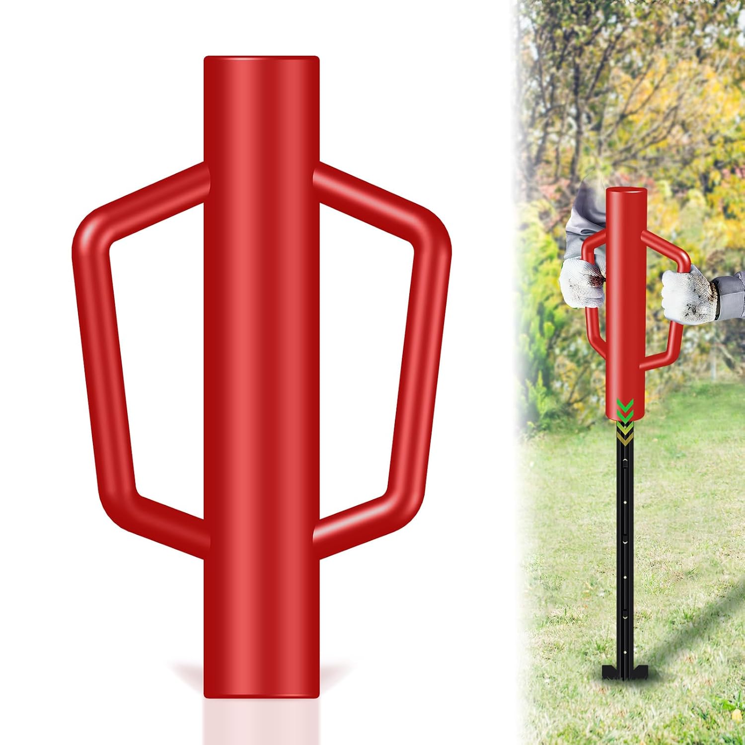 Fence Post Driver with Handle for Easy T Post Installation