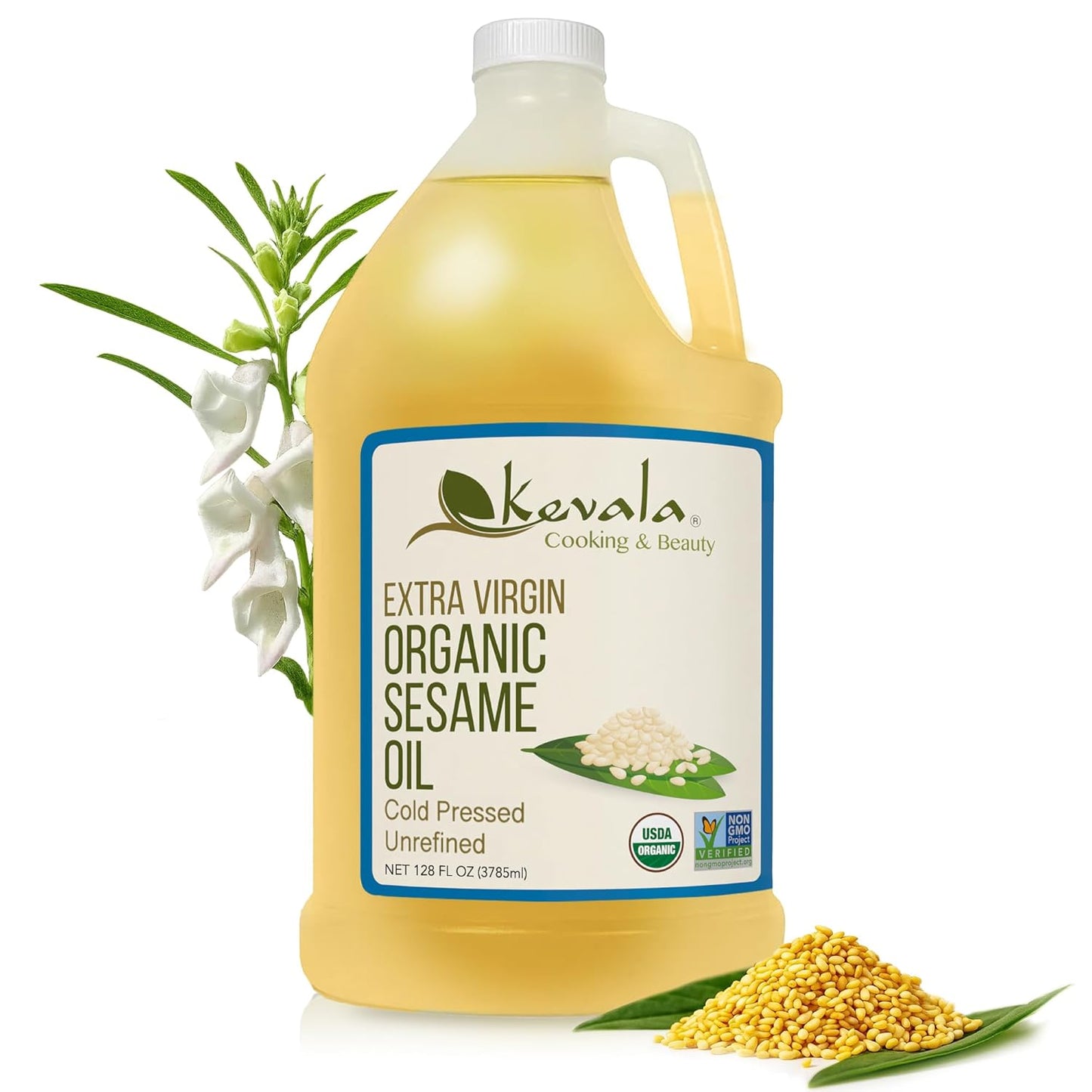 Kevala Organic Extra Virgin Sesame Oil for Cooking & Skin Care