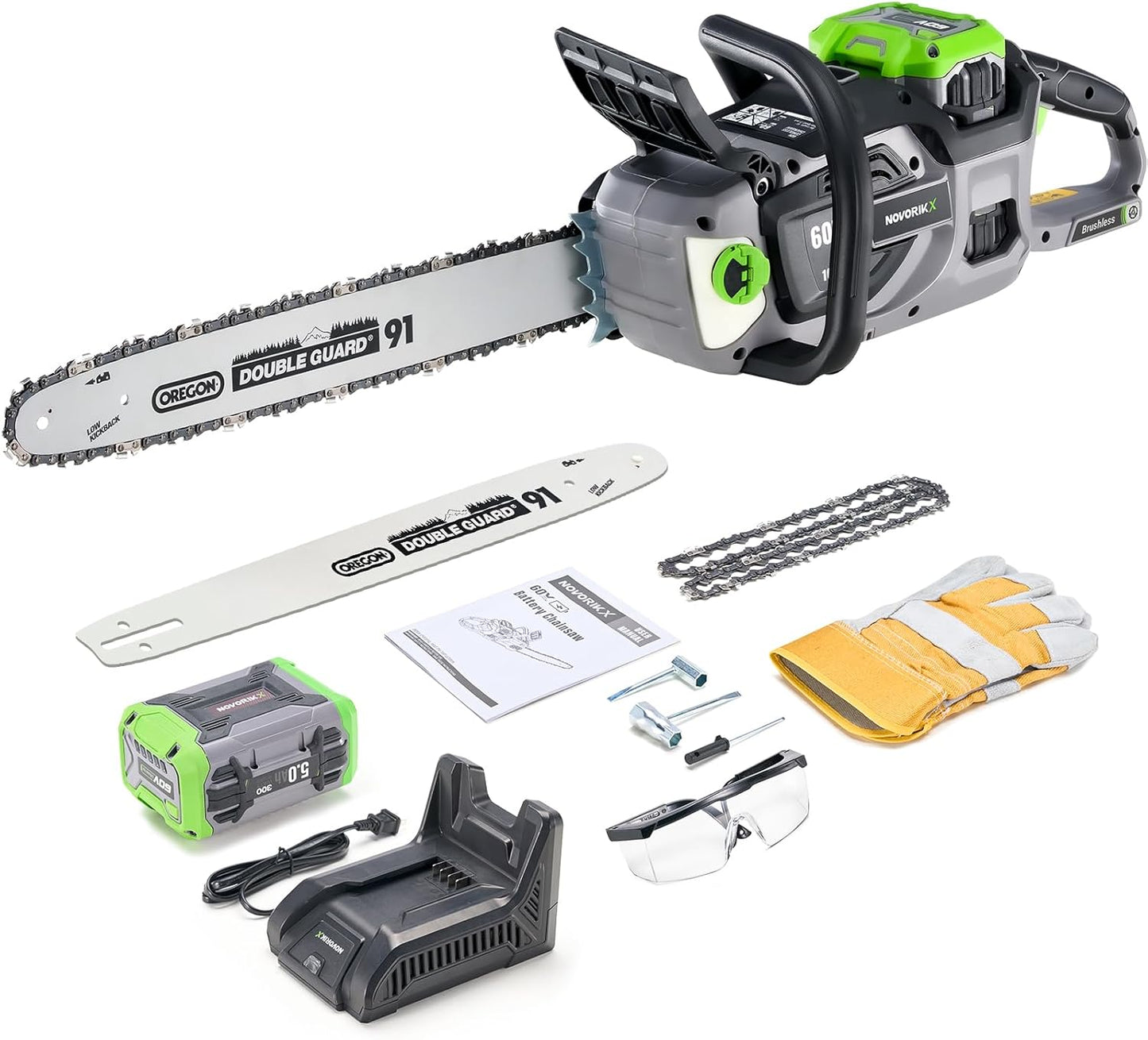 Electric Chainsaw Brushless 60v 18in & 16in Cordless Chain Saw