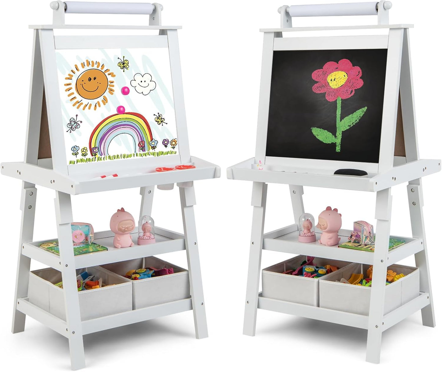 Costzon Kids Art Easel - 3 in 1 Double-Sided Painting Fun