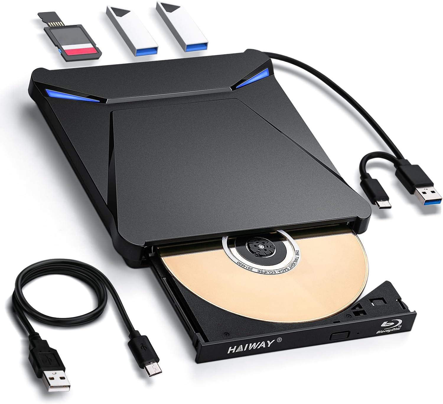 5 in 1 External Blu-ray Burner Drive for Windows and Mac
